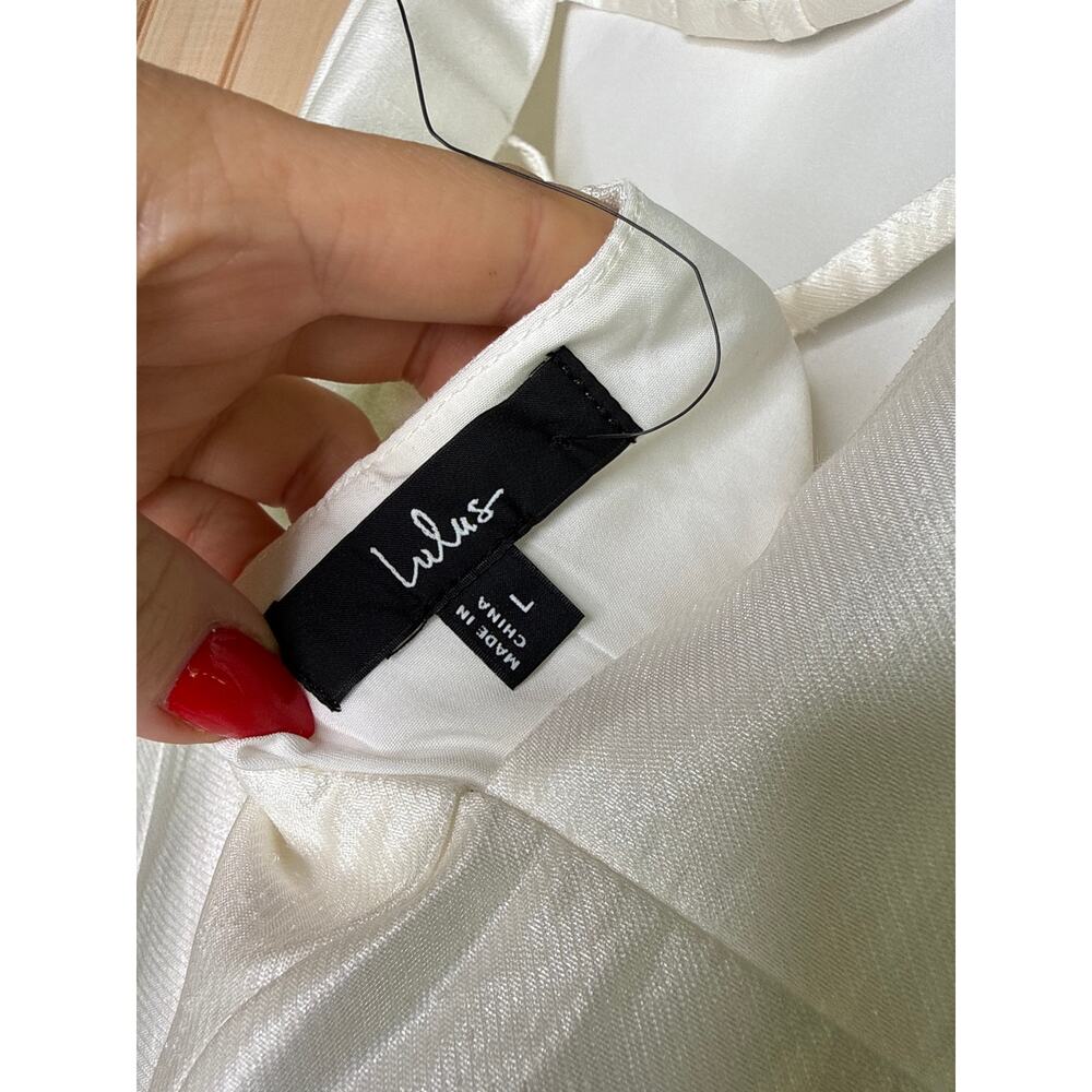 NWOT Lulus Sophisticated Selection White Sleeveless Backless Mini Dress Party L - Picture 5 of 8
